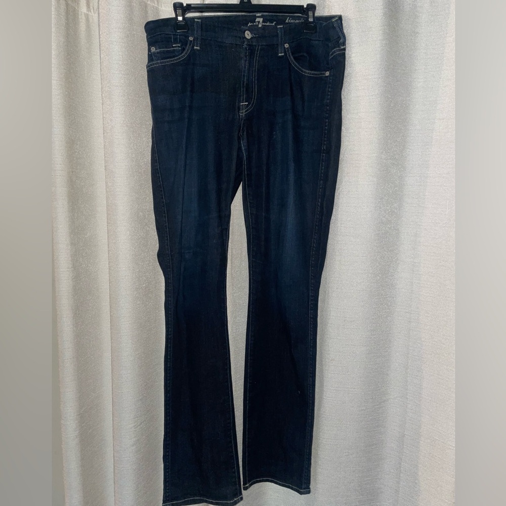 7 For All Mankind Dark Indigo Boot Cut Jeans